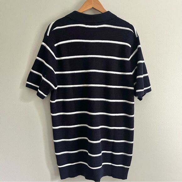 Old Navy Men’s Short Sleeve Sweater Button Polo Navy Stripe XXL Tall, NWOT - Picture 6 of 7